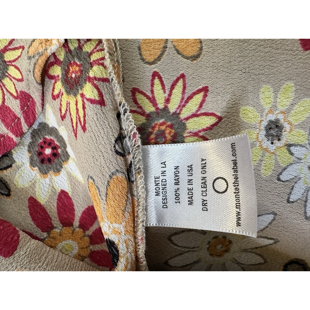 Monte Floral Maxi Dress Floral Full Button Sz L Boho Cottage Core $125 new - Picture 6 of 11